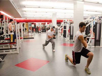Students working out in the Semler Fitness Center.